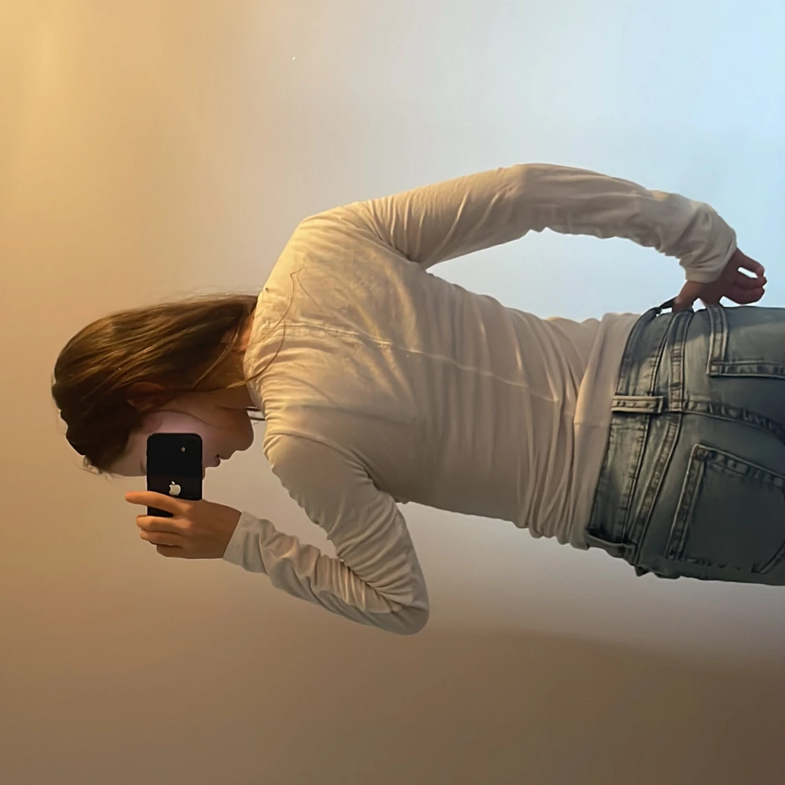 Vit långärmad topp från H&M - 1