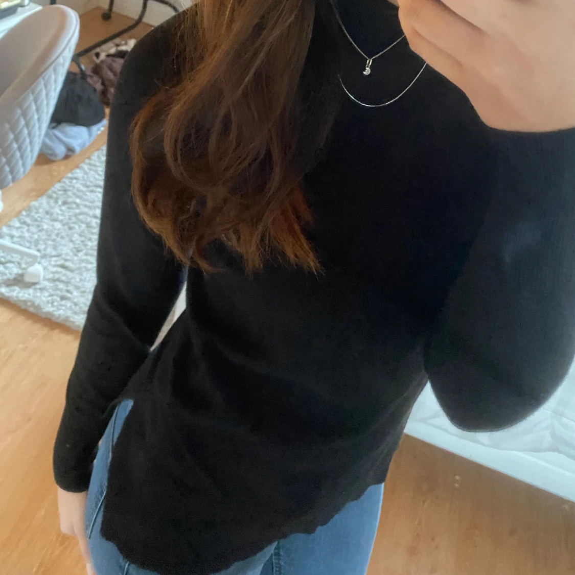 Svart långärmad polotröja - 1