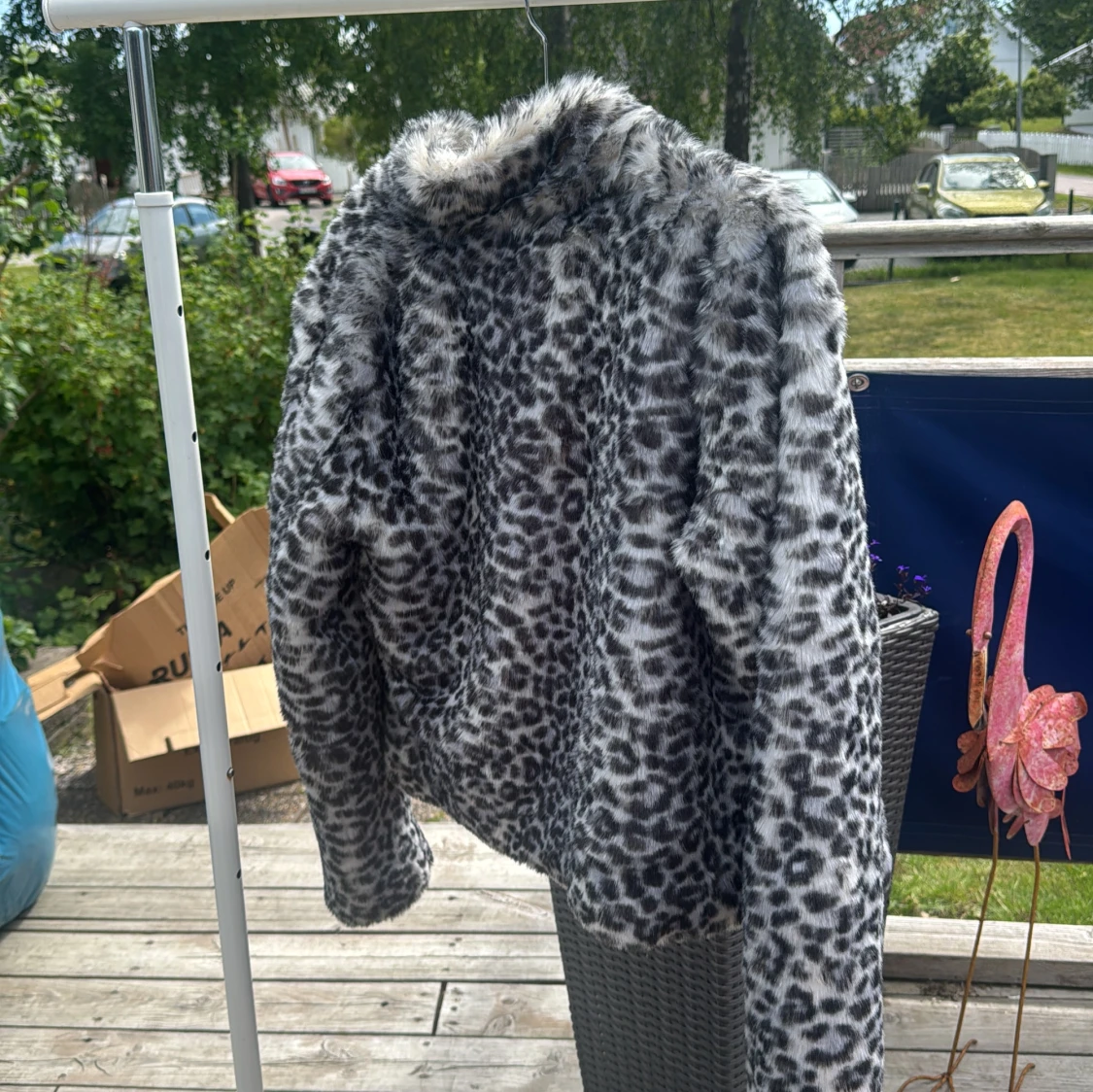 Leopardmönstrad pälsjacka stl 42 - 1