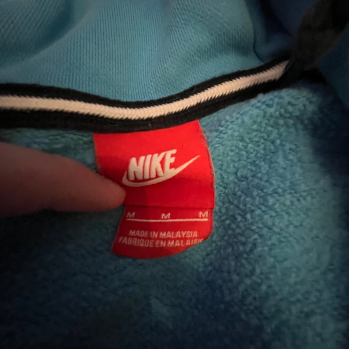 Ljusblå Nike hoodie med dragkedja - 3