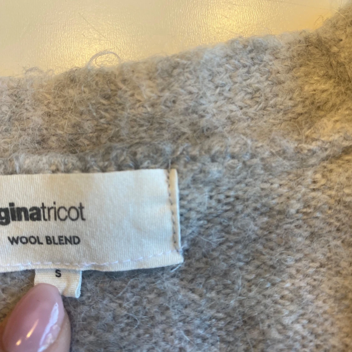 Grå omlottkofta i ullblandning från Gina Tricot - 3