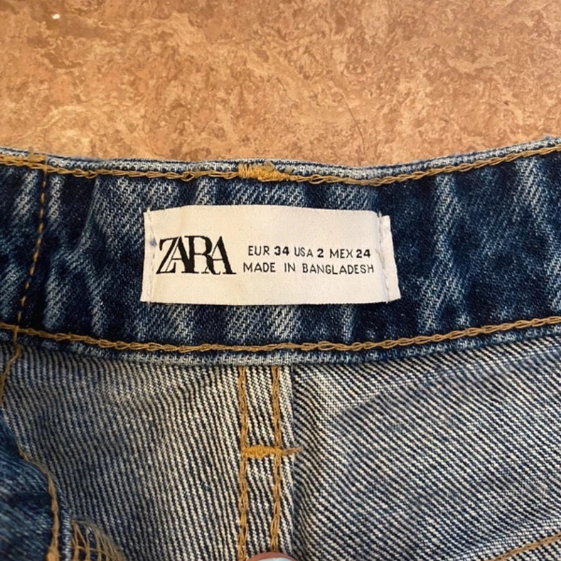 Blå raka jeans från Zara, strl 34 - 2