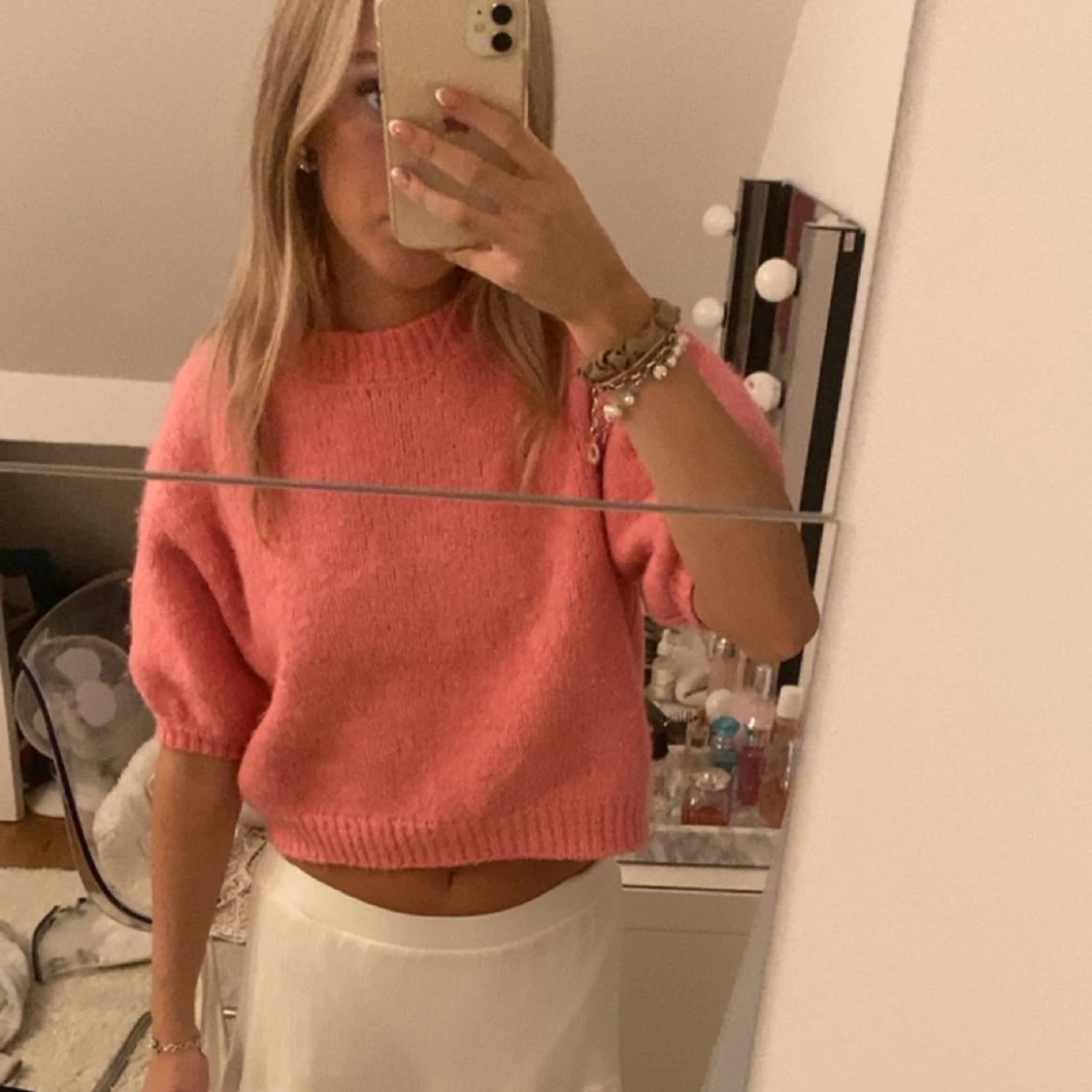Rosa stickad tröja - 1