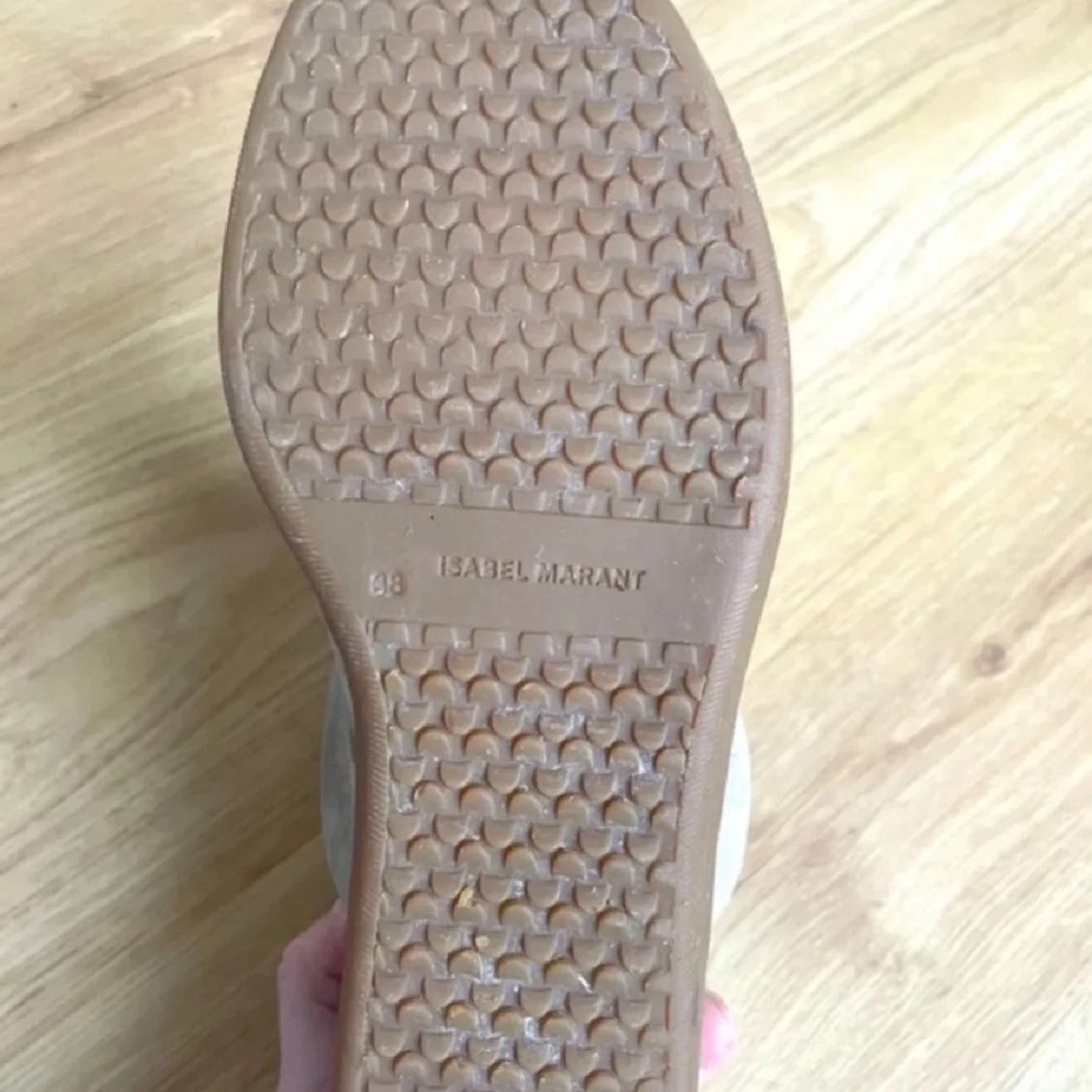 Beige Isabel Marant sneakers i mocka - 2