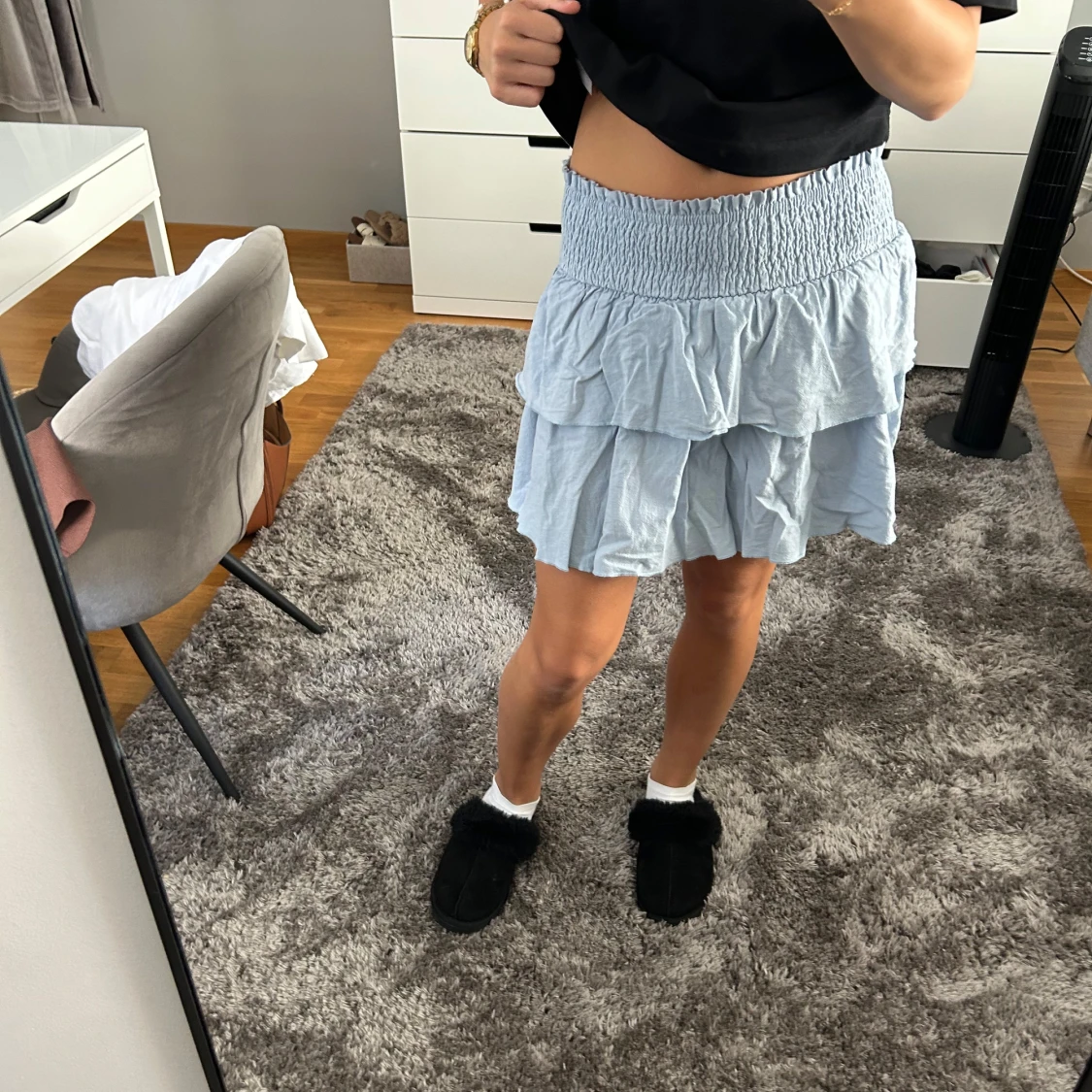 Ljusblå volangkjol - 1