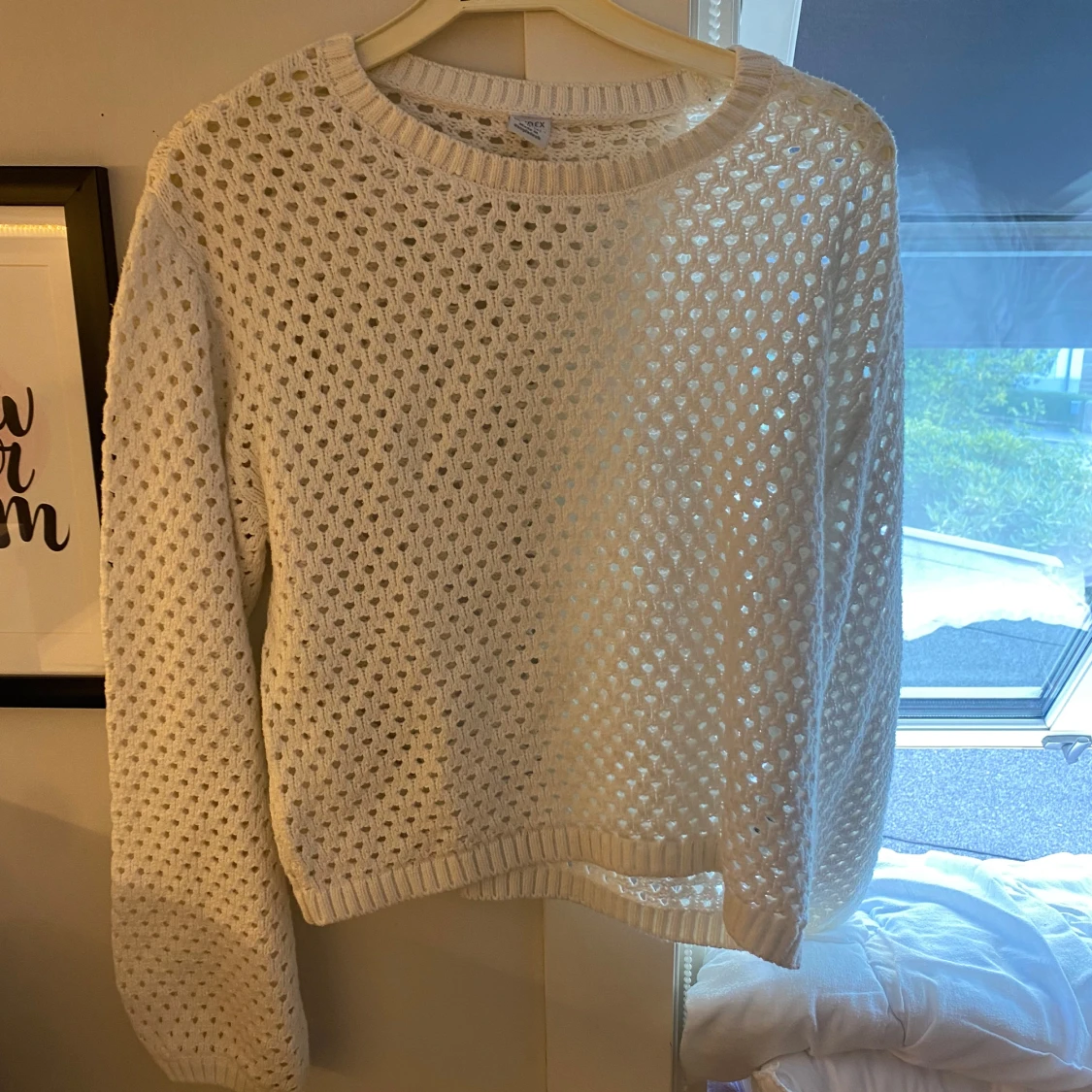 Vit virkad tröja  - 1