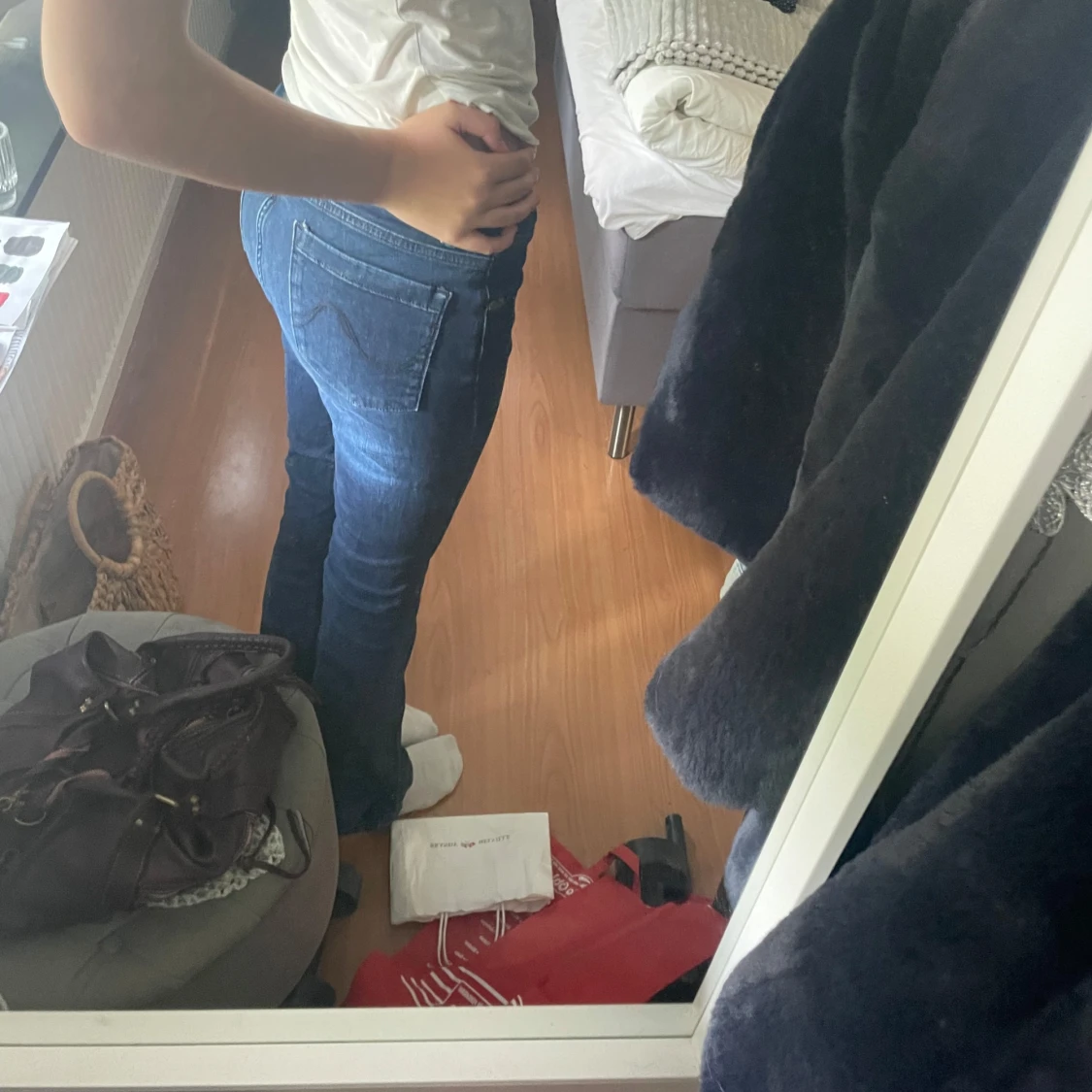 Mörkblå bootcut jeans från Only💗 - 1