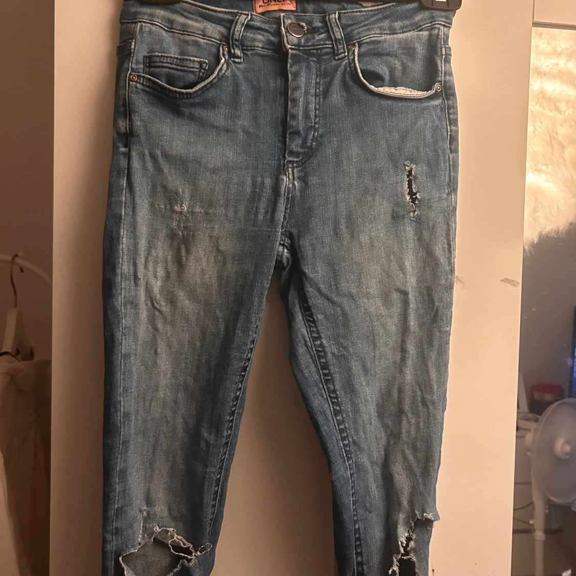 Blå ripped skinny jeans från ONLY