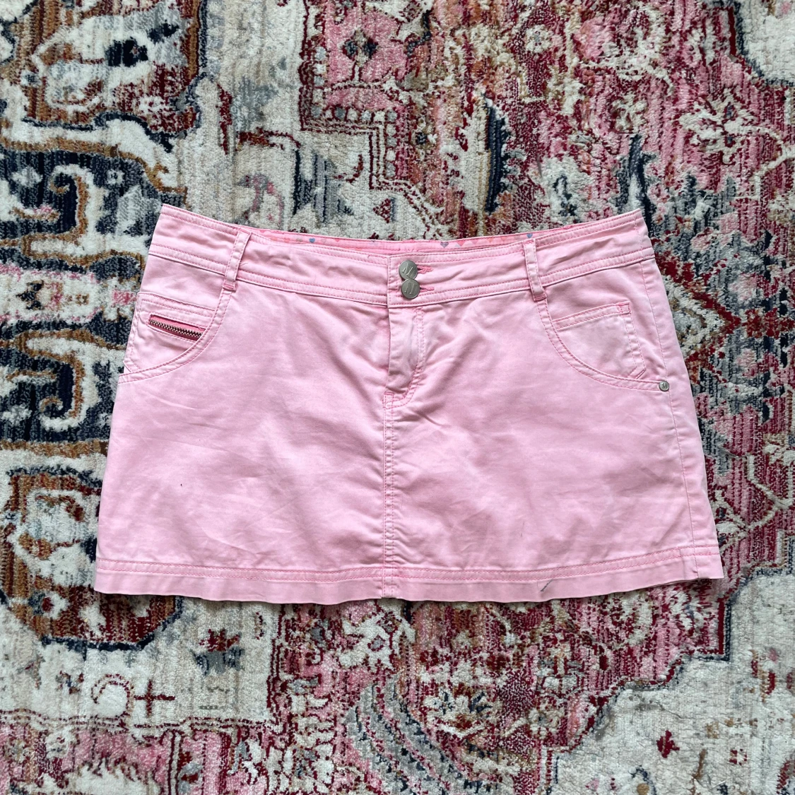 Lågmidjad Rosa Mini kjol - 1