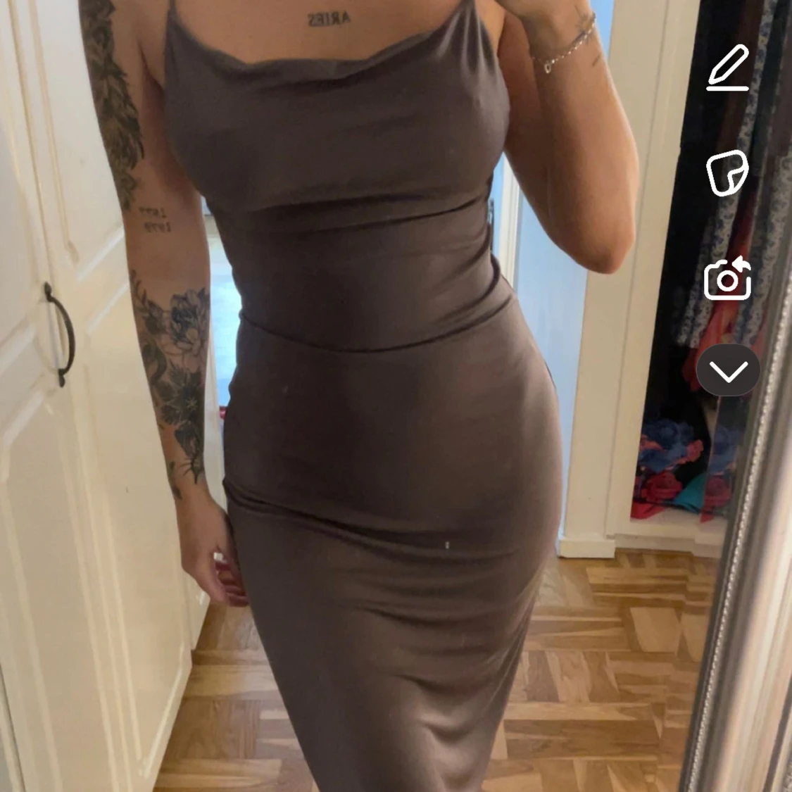 Brun/grå långklänning från zara