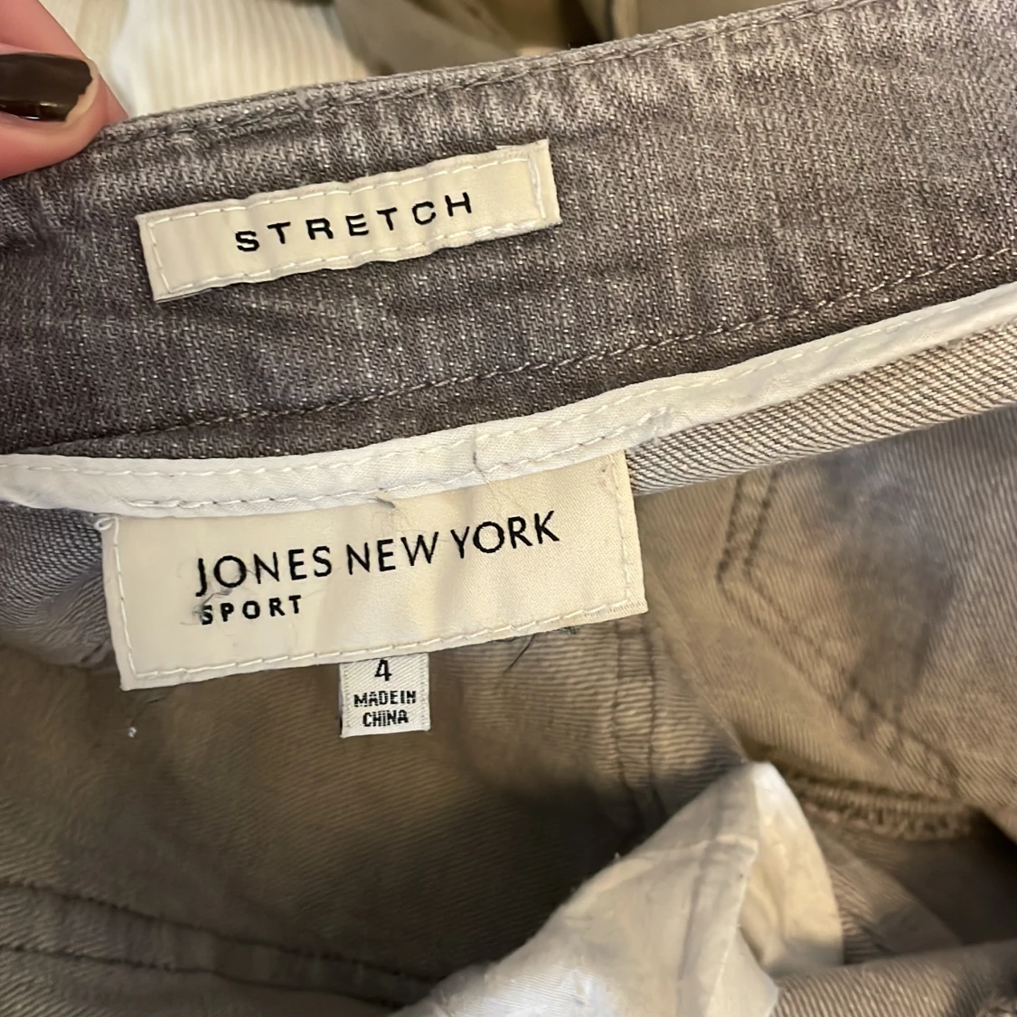 Grå lågmidjade, raka jeans - 3