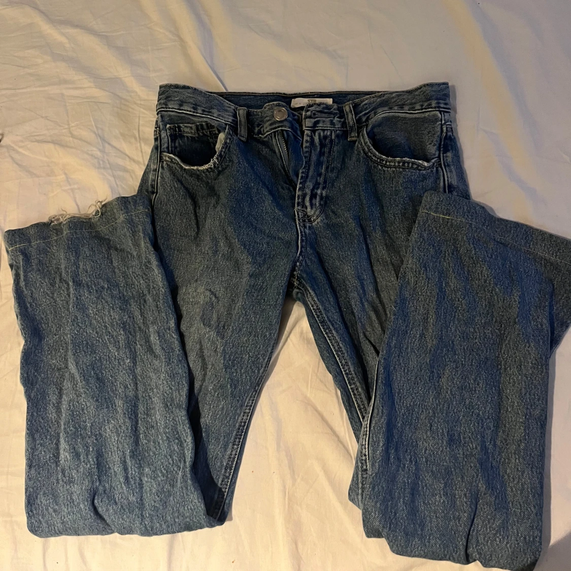 Strandvarius  midwaist blå jeans straight fit - 1