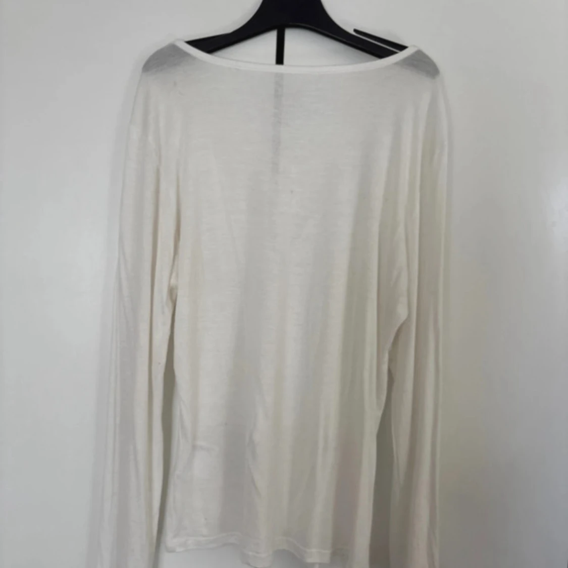 Vit långärmad blus med spets från Stories - 1