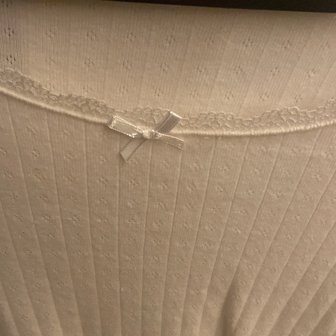 Vit ribbad långärmad topp H&M - 1