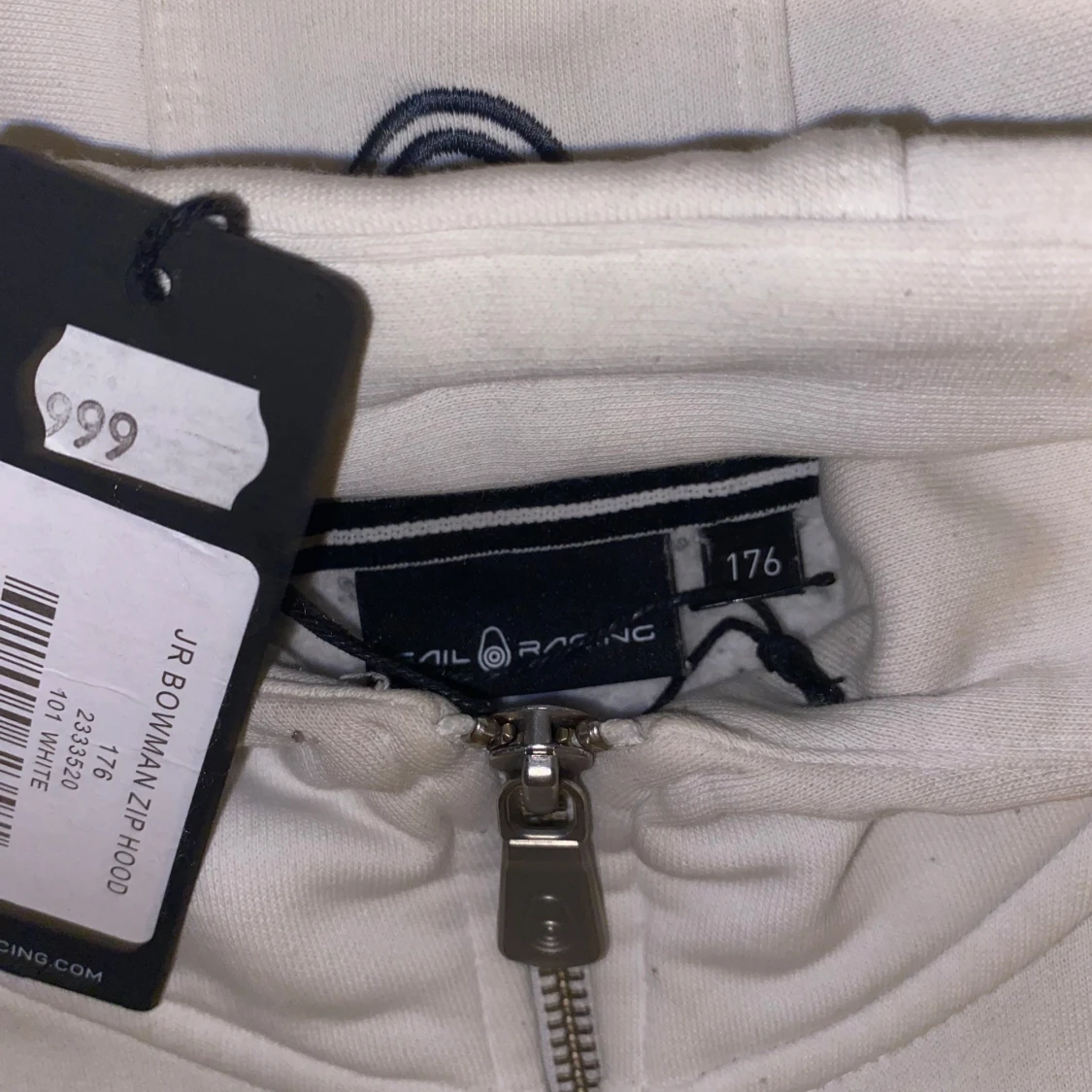 Vit hoodie med dragkedja från Sail Racing - 4