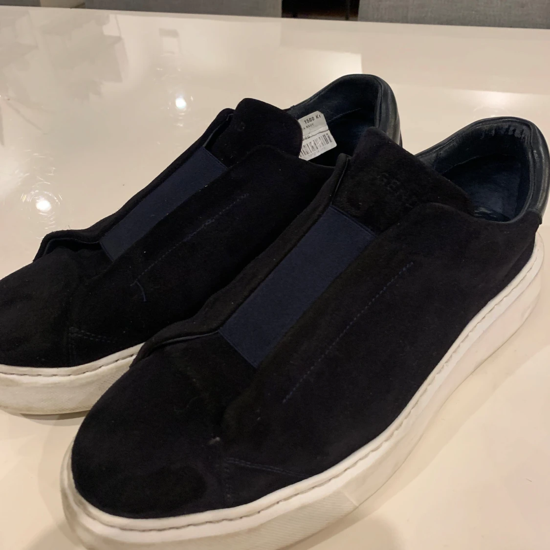 Mörkblåa/Vita sneakers - 1