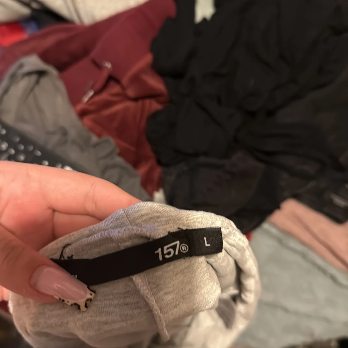 Ljusgrå mjukisbyxor med hög midja - 2