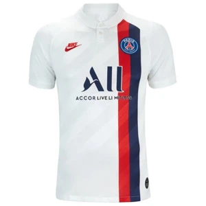 PSG Neymar Jr 19/20 - Säljer en vit PSG fotbollströja med Neymar Jr och nummer 10 på ryggen. Tröjan har även Champions League patches på ärmarna, röd och blå rand på framsidan samt klubbmärke. Perfekt för dig som älskar Paris Saint-Germain och Neymar