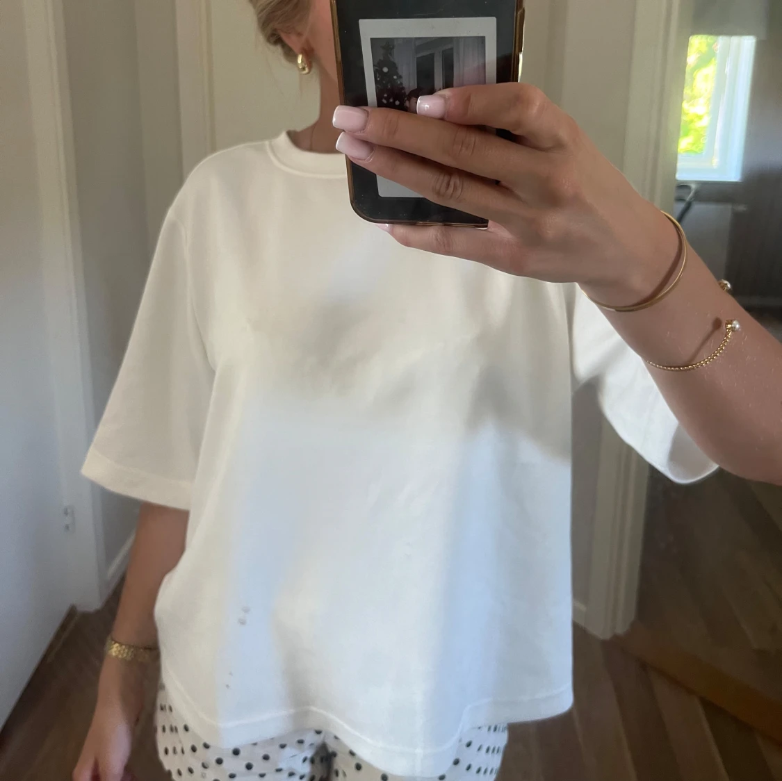 Vit loose t-shirt i bomull