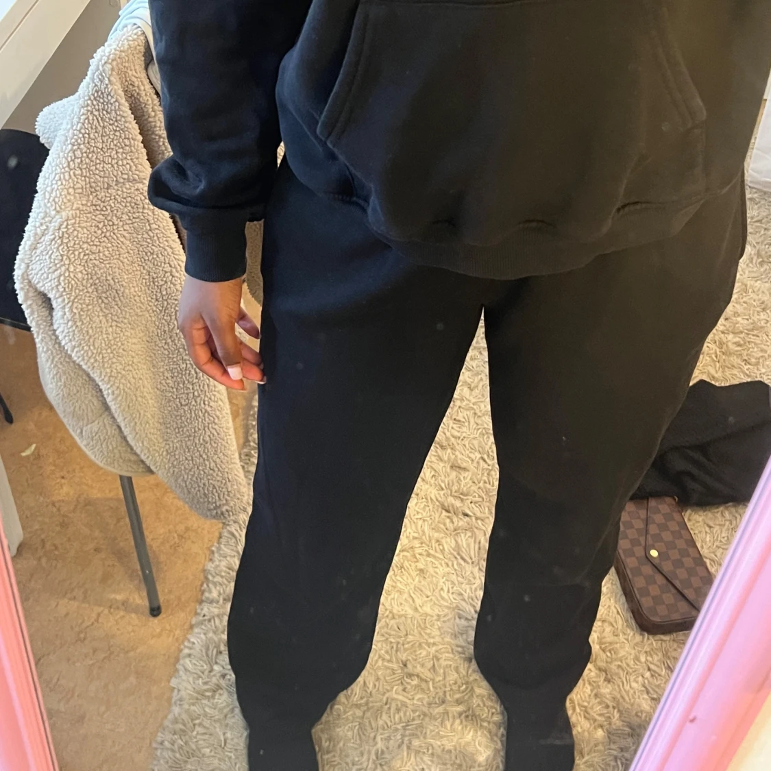 Svart oversized hoodie med matchande byxor  - 2