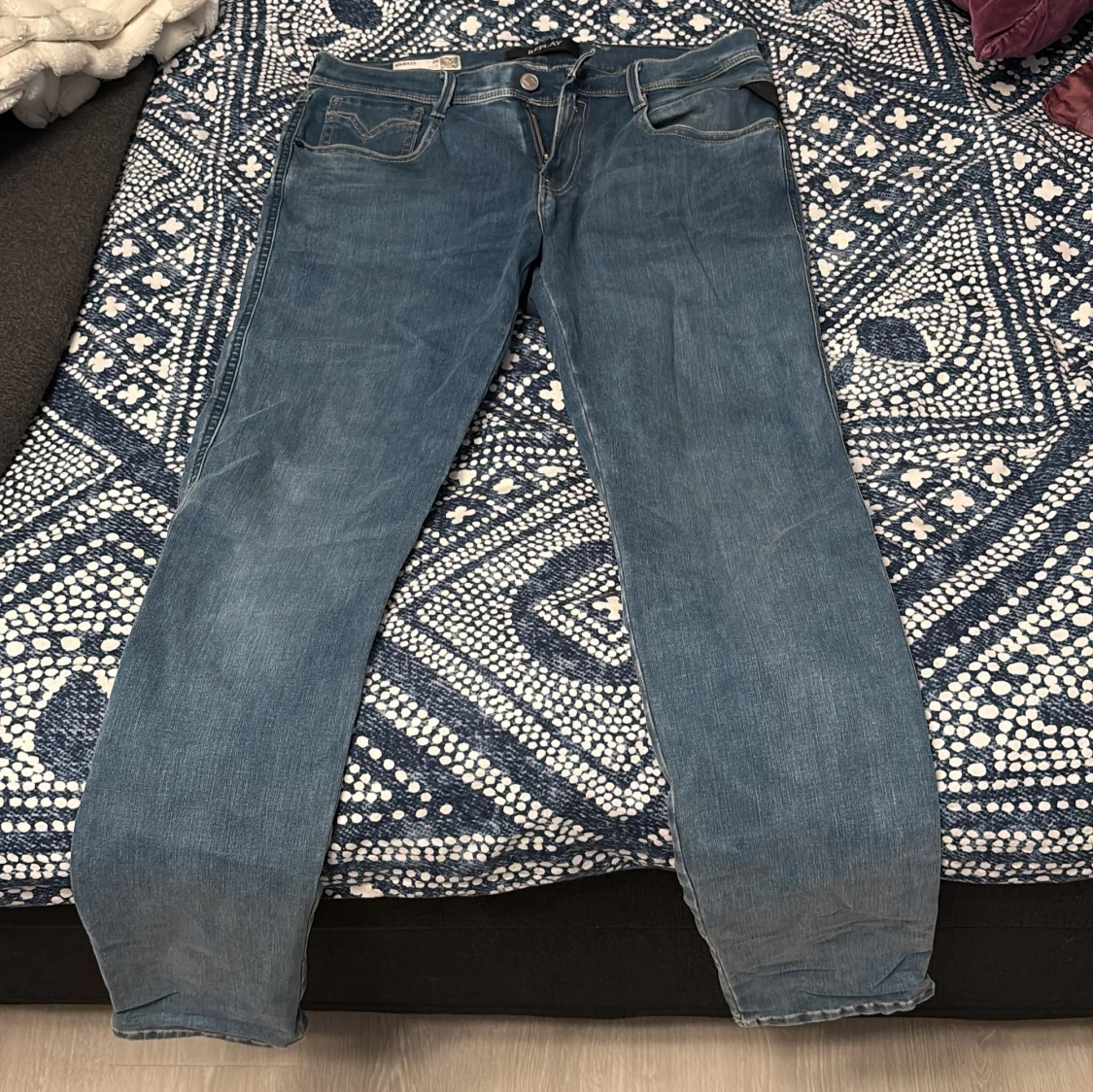 Replay Anbass Hyperflex jeans blå