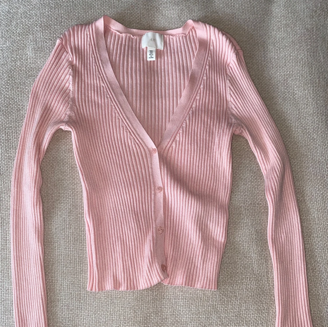 Rosa ribbad kofta från H&M - 3