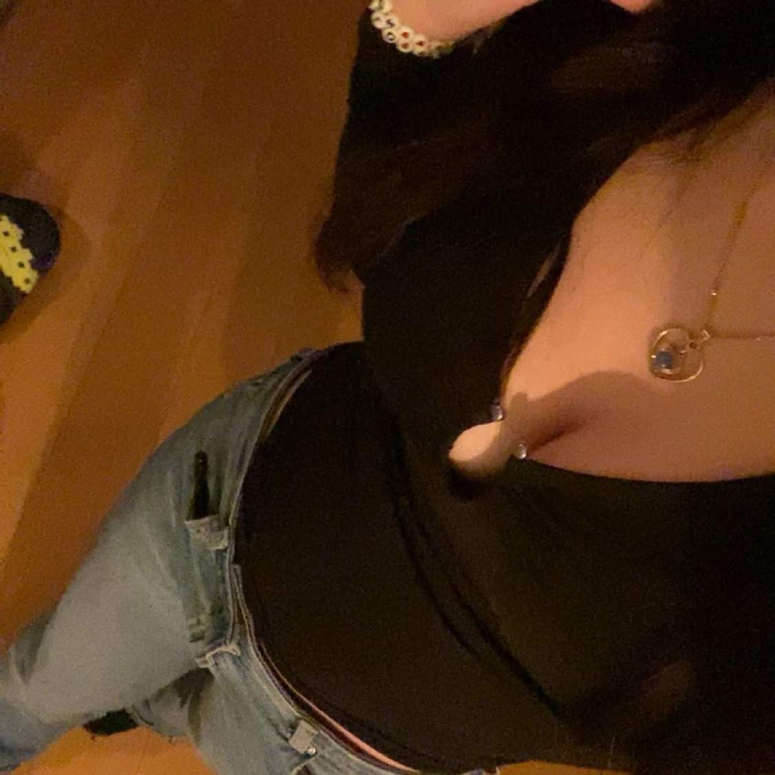 Svart långärmad topp