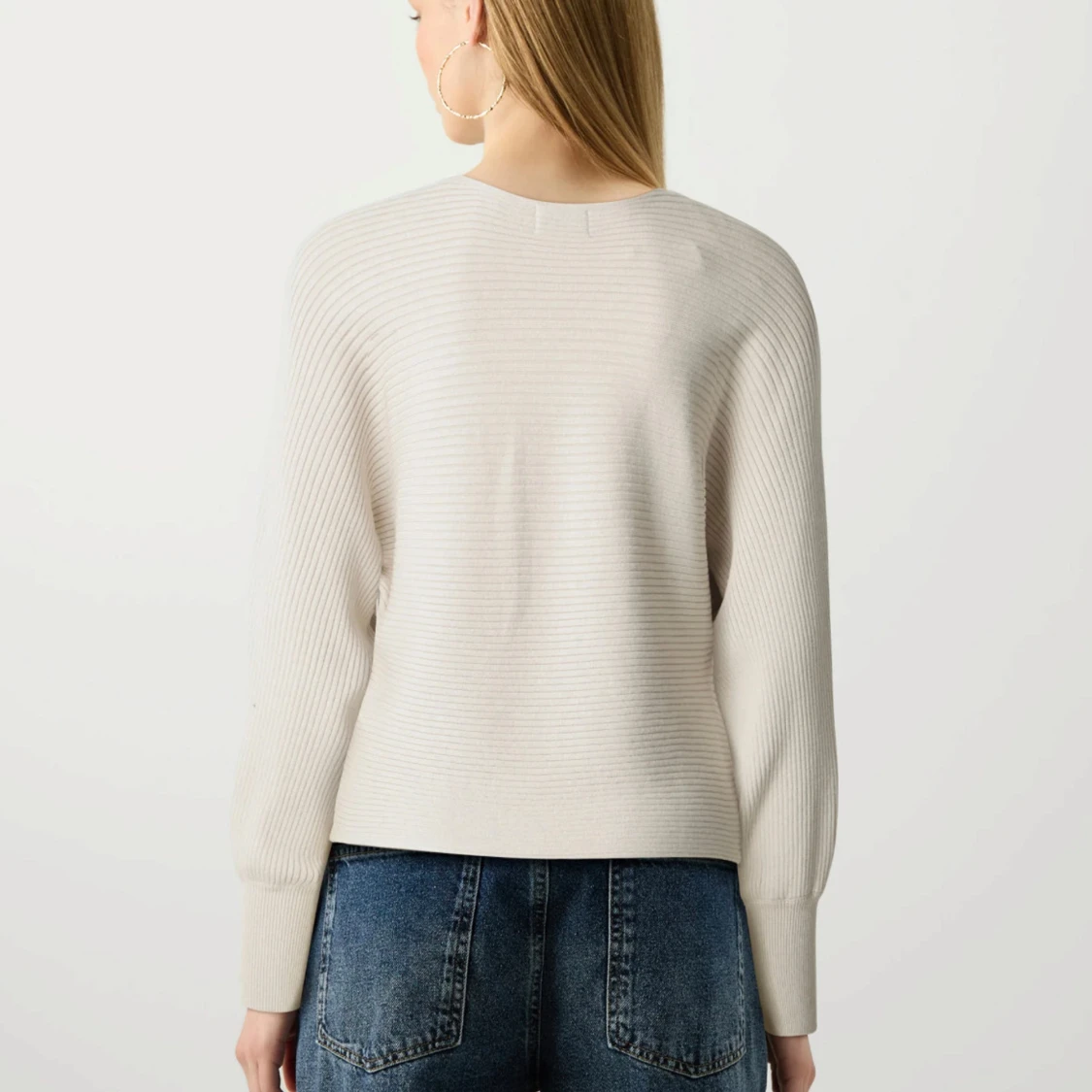 Beige ribbad tröja från ONLY - 1