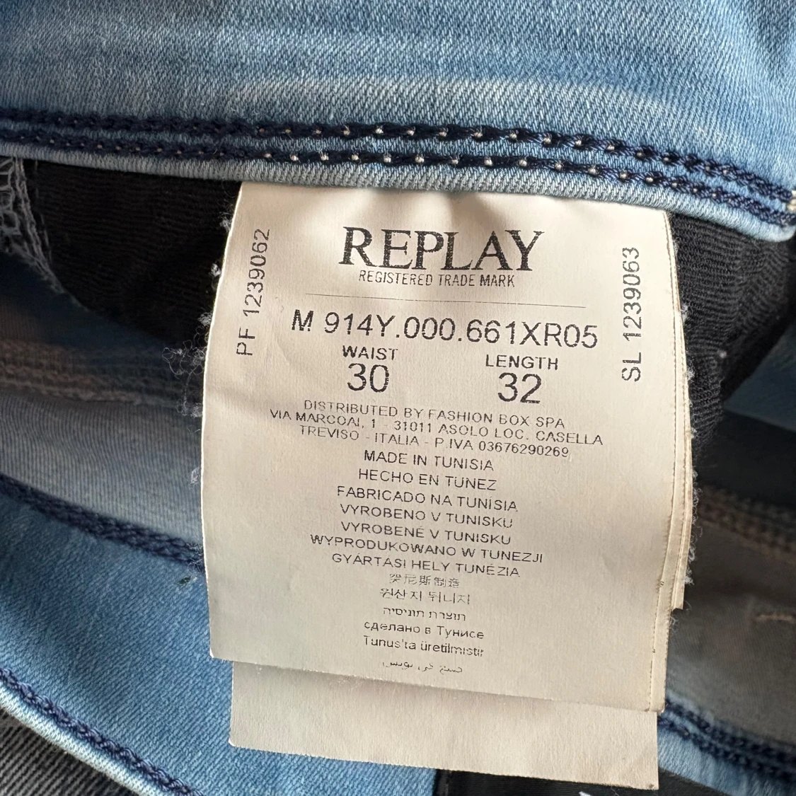 Ljusblå Replay Hyperflex Anbass jeans - 4