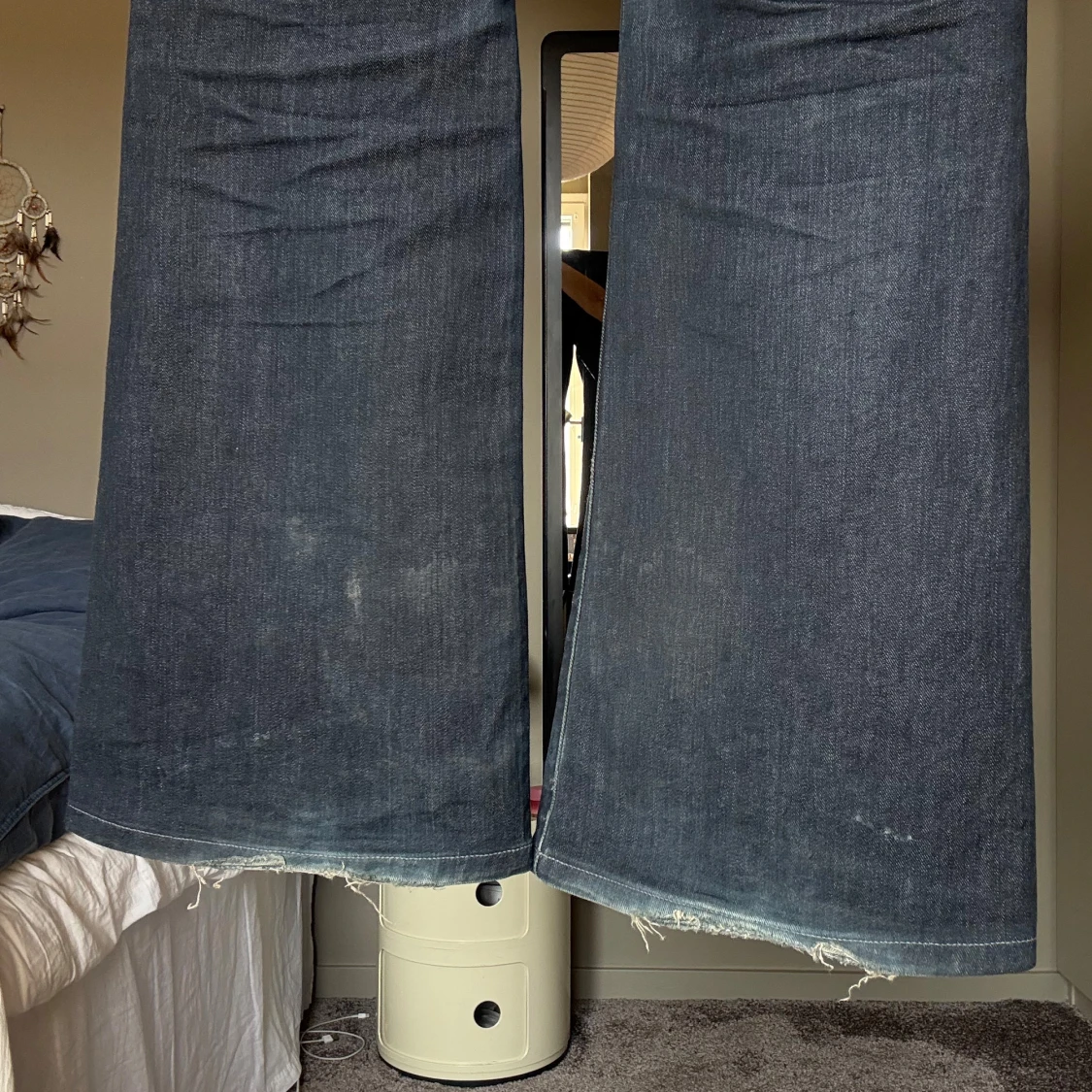 Mörkblå bootcut jeans - 4