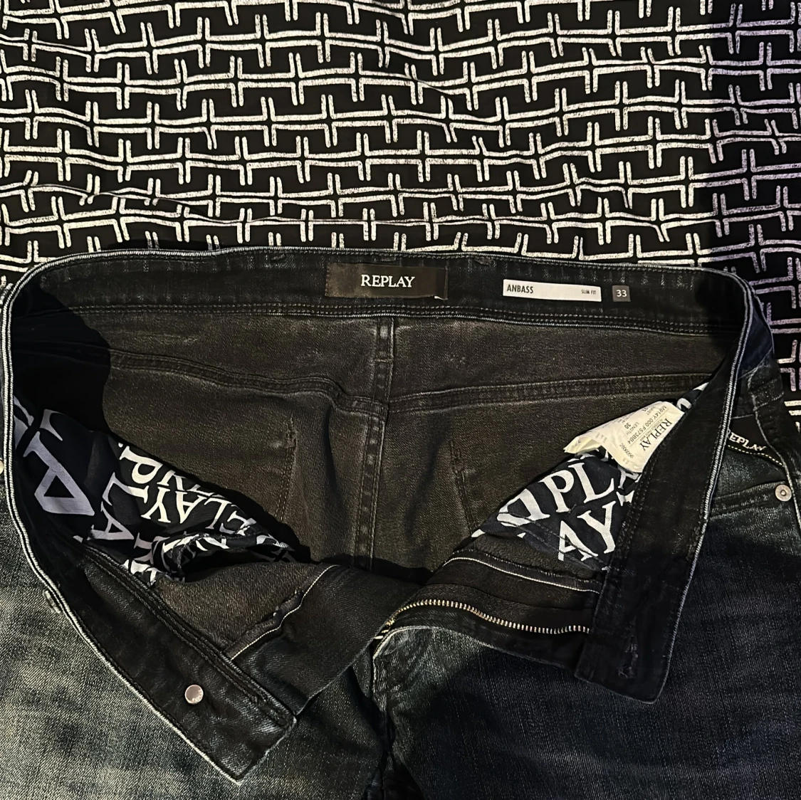 Replay Anbass jeans i mörkblå denim - 2