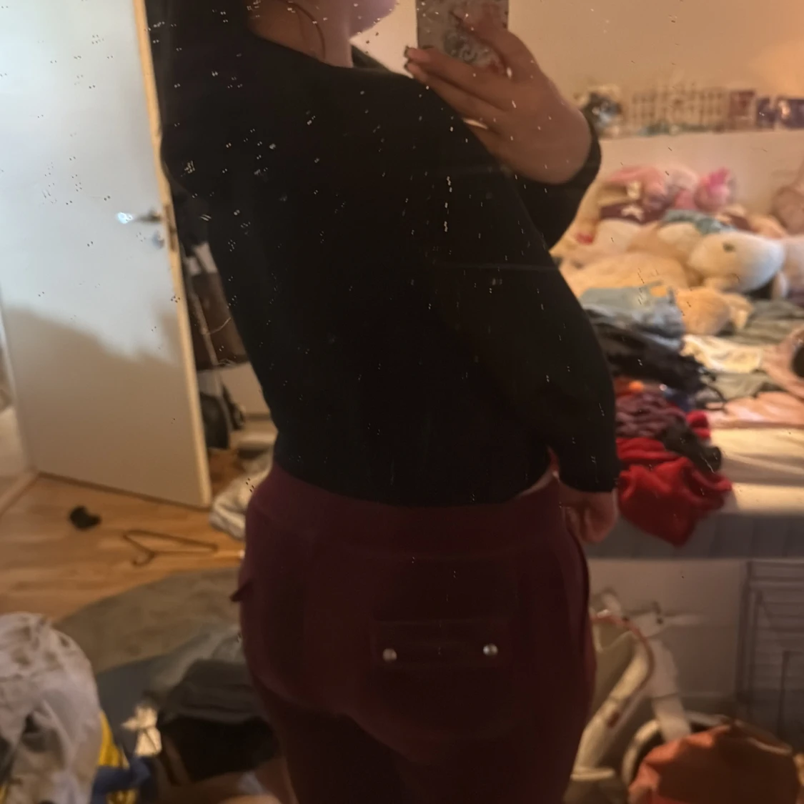 Svart ribbad croppad tröja från SHEIN - 1