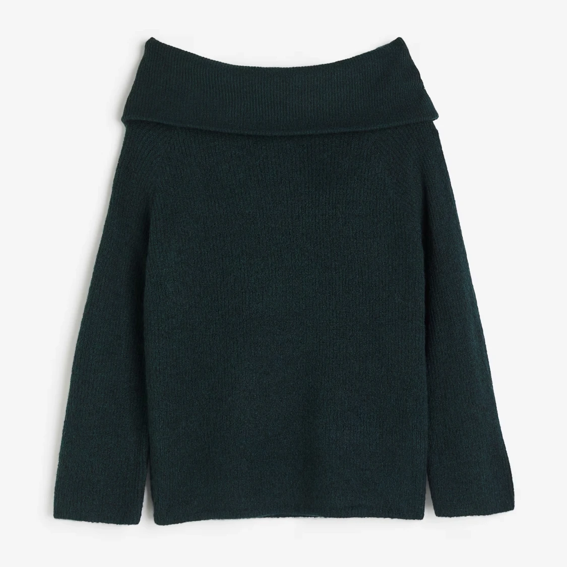 Mintgrön offshoulder stickad tröja
