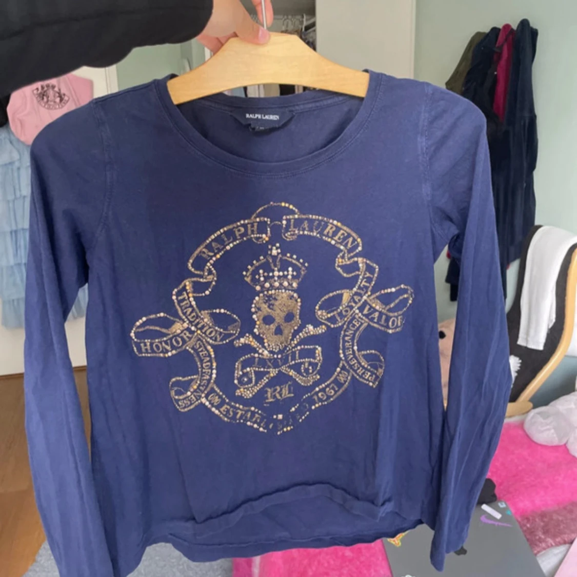 Mörkblå långärmad tröja Ralph Lauren