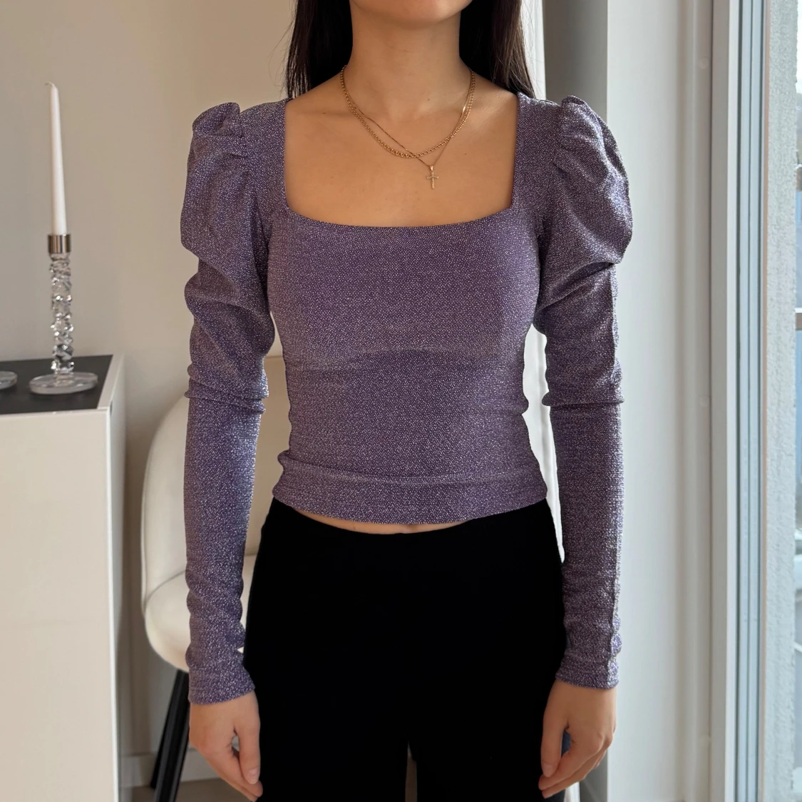 Lila glittrig topp - 1