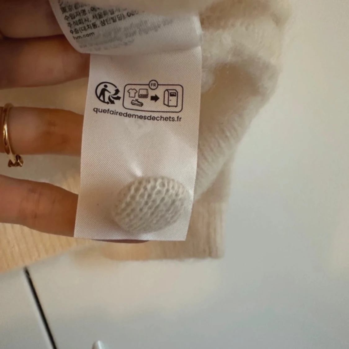 H&M Mohair Kofta, Benvit, Strl: S - 3