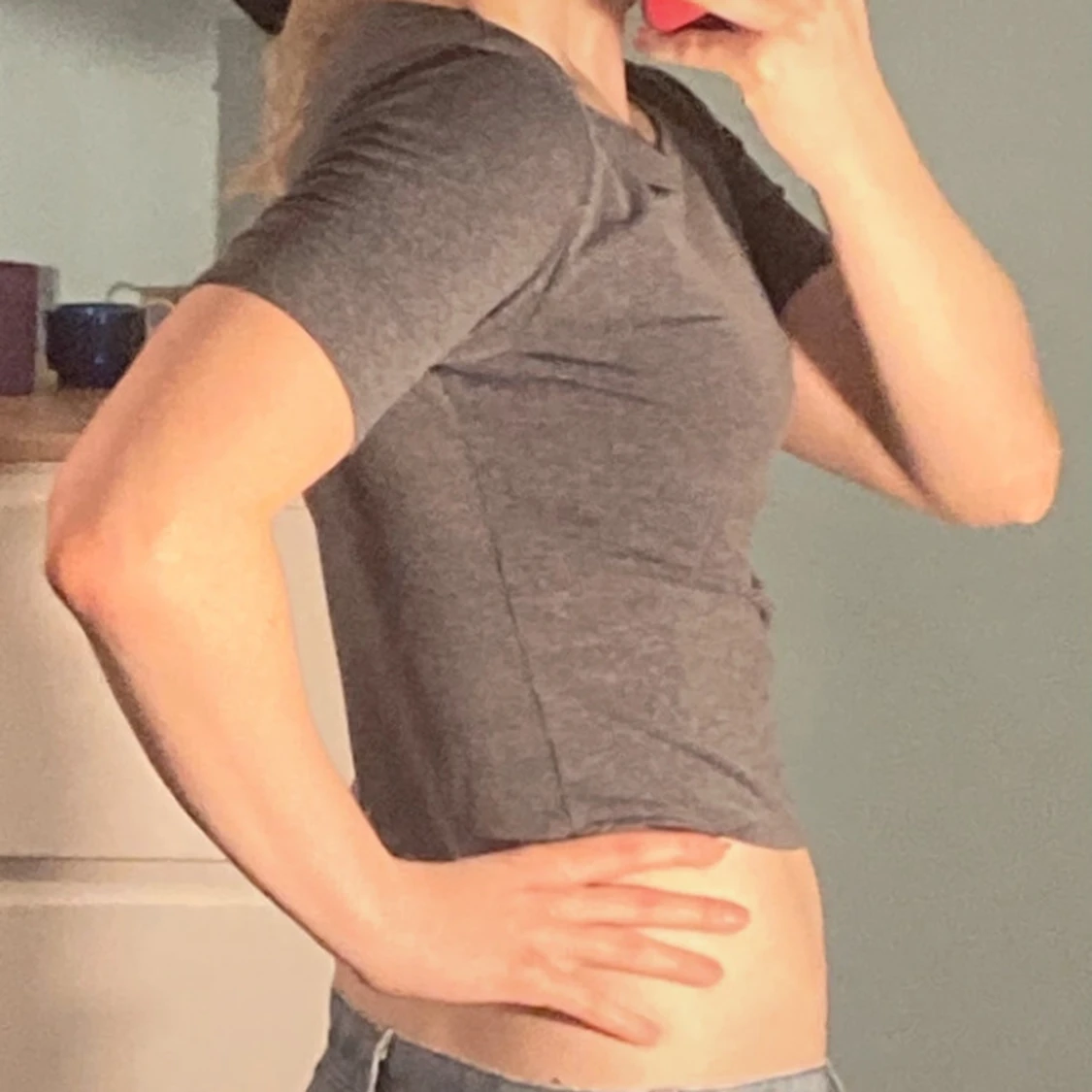 Grå croppad topp - 4