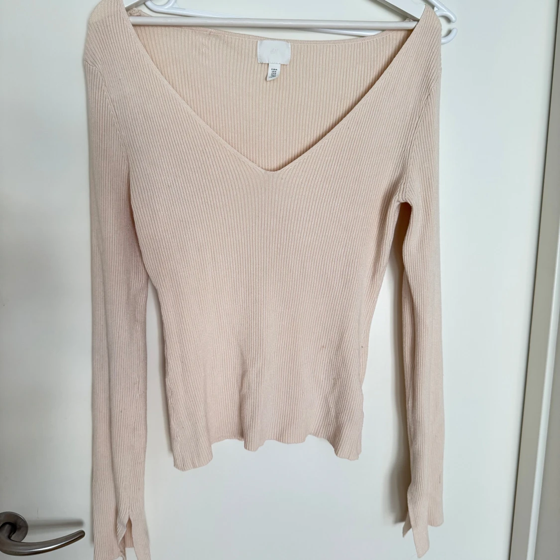 Beige ribbad tröja från H&M