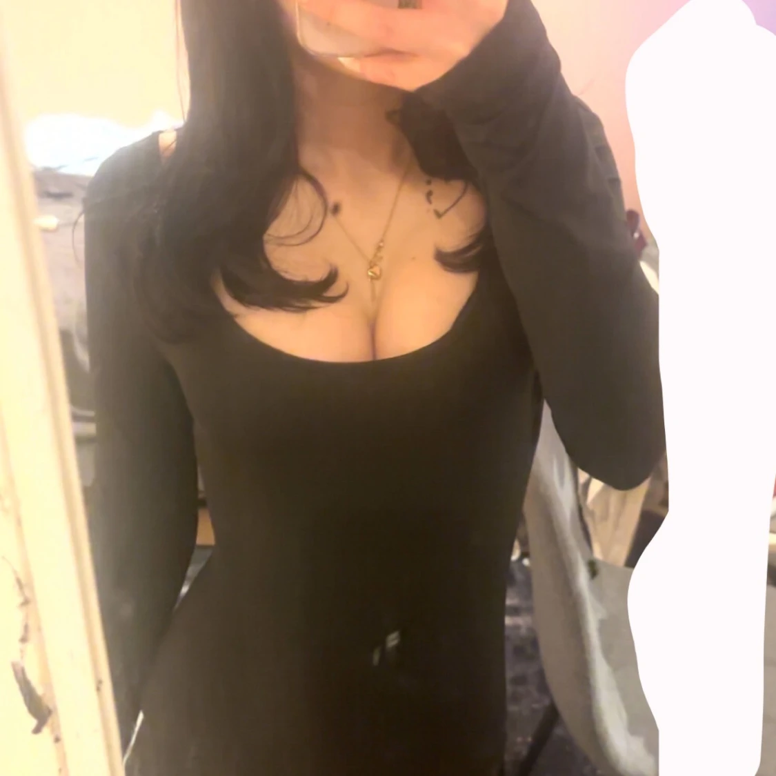 Svart långärmad långklänning - 2