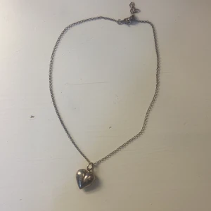 Silverhalsband med hjärthänge - Ett stilrent silverfärgat halsband med ett hjärtformat hänge där det står 'Love' ingraverat. Kedjan är tunn och klassisk, perfekt för att ge en söt touch till din outfit. Hänget är blänkande och ger en romantisk vibe.