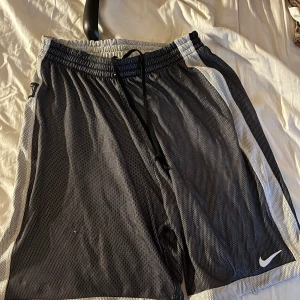 Svarta basket shorts från Nike  - Svarta sportiga meshshorts från Nike med vita sidor och vit logga på benet. Shortsen har elastisk midja med snörning och är perfekta för träning eller chill. Lätta och luftiga med klassisk sportstil.