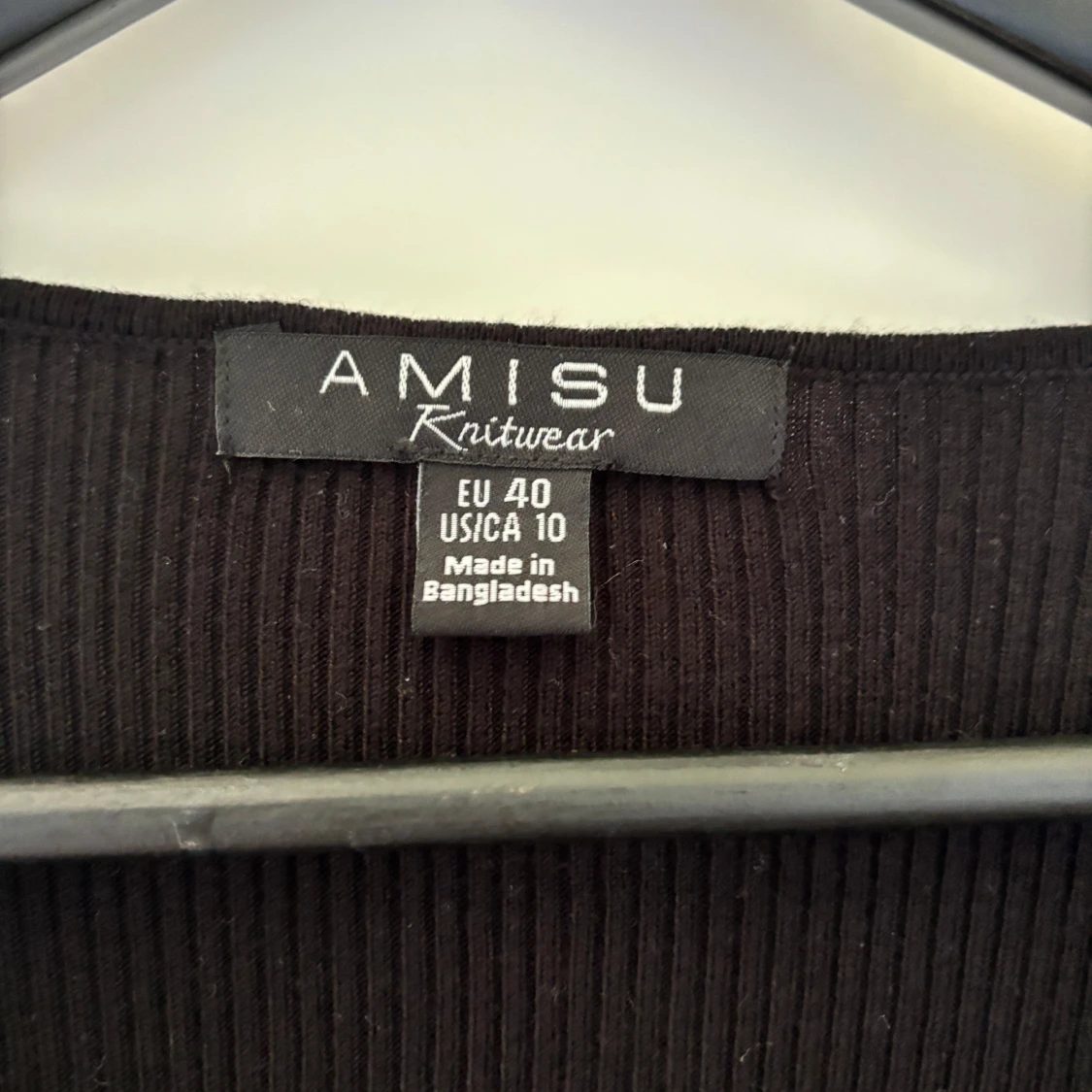 Svart ribbad långklänning - 1