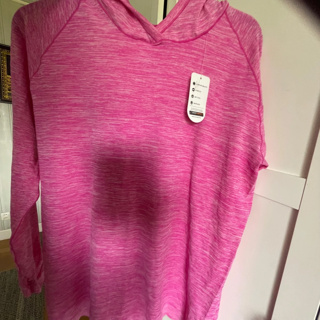 Rosa hoodie med huva i storlek L - 3