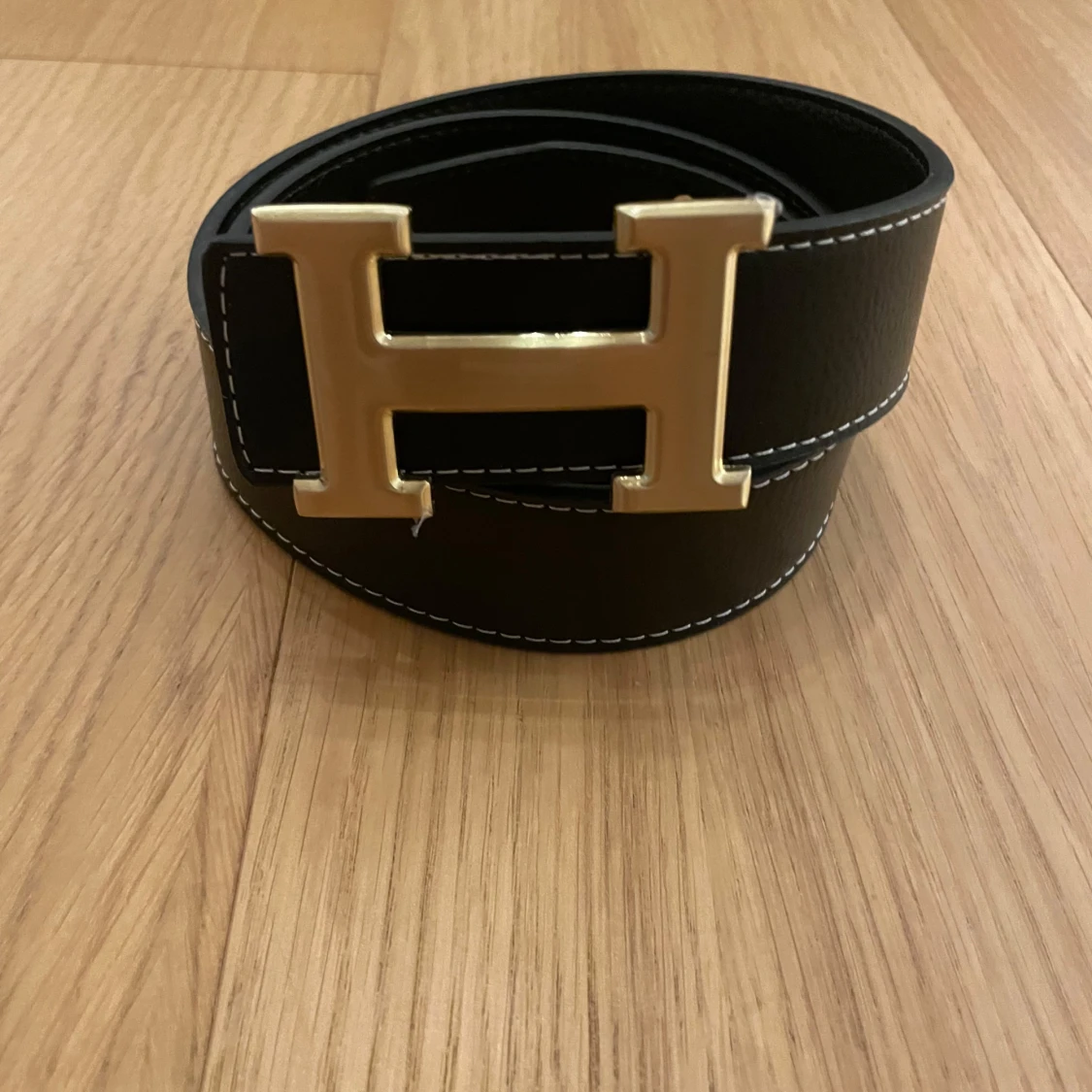 -bälte svart/vit skinn - 3