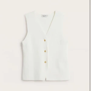 Väst topp - Stockad väst med guldknappar, storlek M, helt ny! 