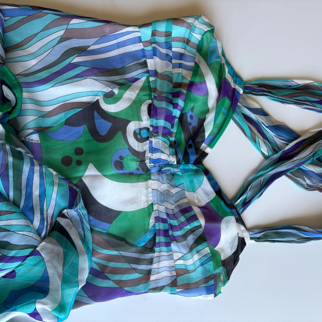 Magisk lång mönstrad sidenklänning från D. Exterior, storlek 36-38 - 3