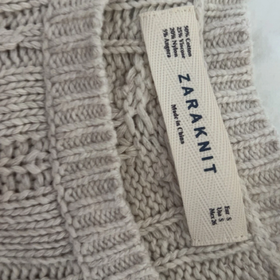 Beige stickad tröja från Zara Knit - 2