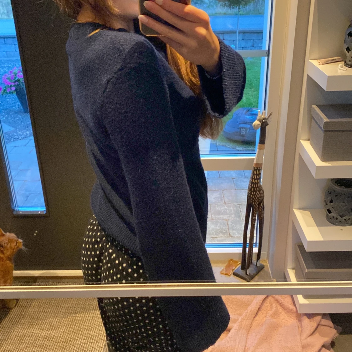 Blå Stickad Tröja - 90