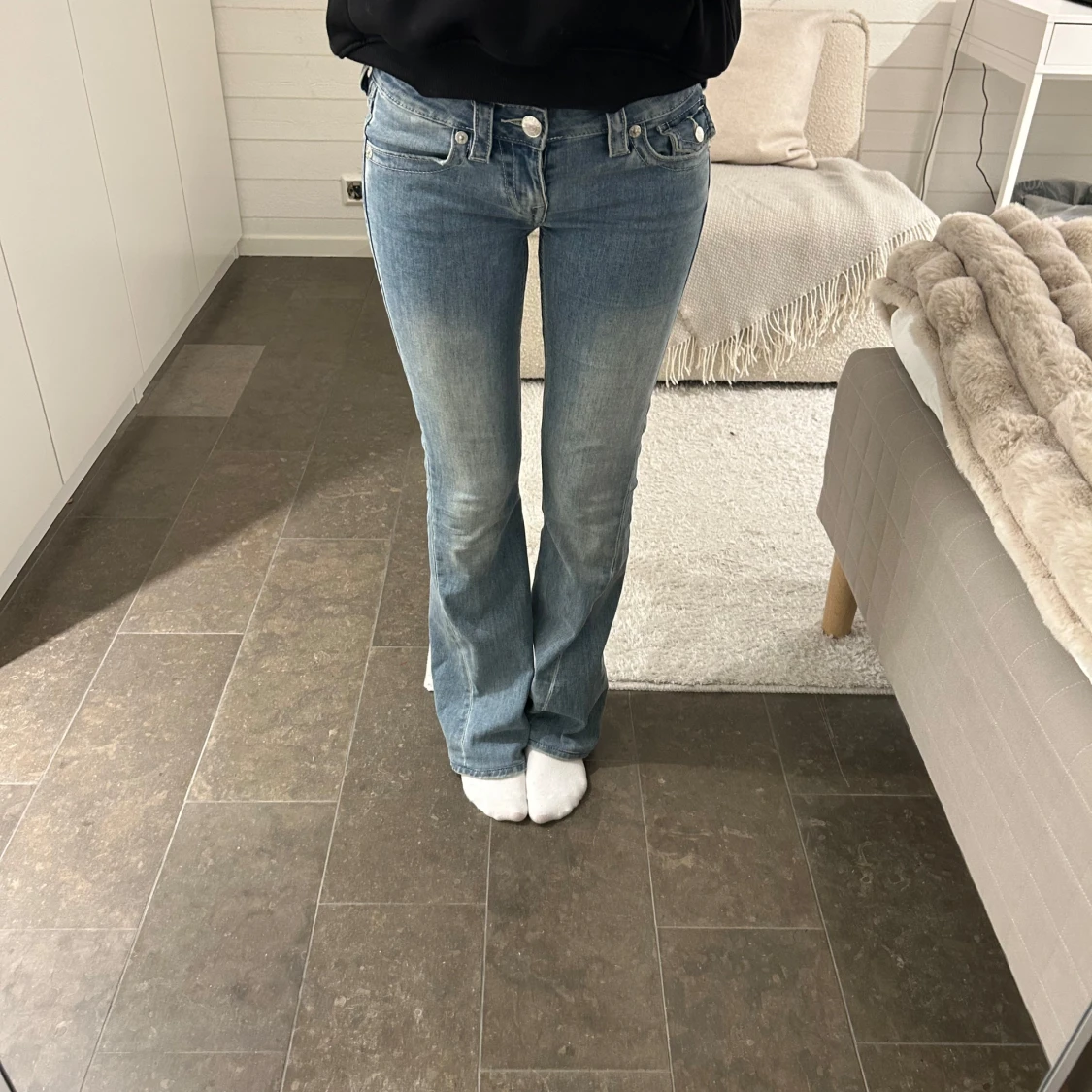 Blå Joey Low Rise Flare Jeans