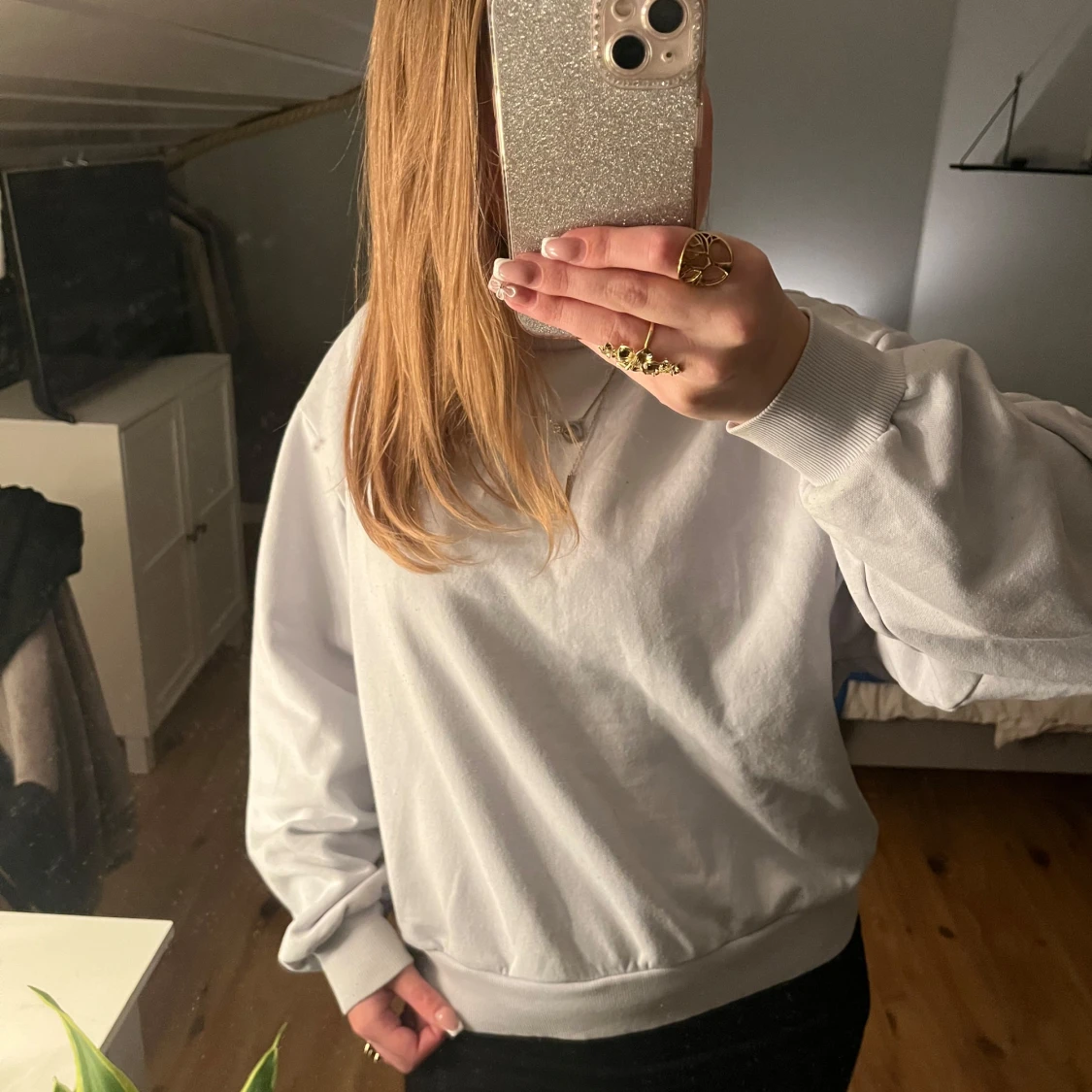 Ljus blå sweatshirt